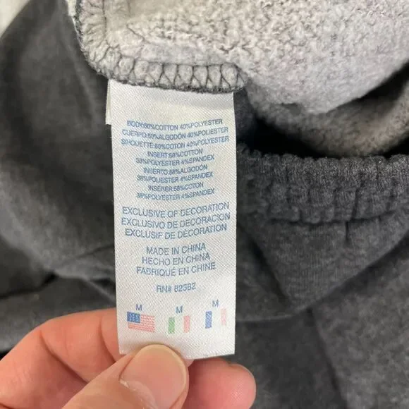 Champion Joggers Boys M Gray Fleece Sweatpants Cuffed Logo Athletic Casual Pants - Picture 4 of 7